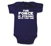 Naughtees The Force is strong with this one printed short sleeved babygrow onesie in 8 colours and 4 sizes