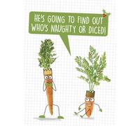 Naughty and Nice Cute Gold Foil Finish Christmas Card