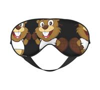 Naughty Beaver Printing Reversible Design Sleep Mask, Ideal for Camping, Meditation & Shifts, Snug Fit,No Light Leakage