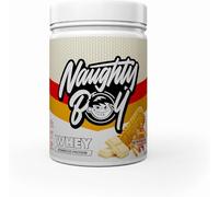 Naughty Boy Advanced Whey Protein Powder, 22g Protein, Low Sugar, Easy Mixing Recovery Shake, 900g, 30 Servings, White Chocolate Caramel Biscuit