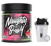Naughty Boy NaughtyBoy Pre Workout Menace 30 Servings PreWorkout - Energy / Pump / Focus / Performance + PROELITE Shaker (Candy Watermelon)