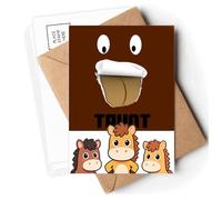 Naughty Brown Emotion Taunt Tongue Postcards Envelopes Cards Mailing Year Horse