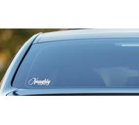 Naughty But Nice Vinyl Decal (White)