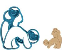 Naughty Button Cartoon Doggy Style Cookie Cutter - Funny Adult Innapropriate Kama Sutra Sex Position (0046) (4 Inch)