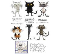 Naughty Cat Animal Clear Stamps and Cutting Dies Sets for Card Making