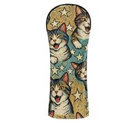 Naughty Cat Laughing Golf Cover Set Waterproof Headcovers with Interchangeable No. Tags for Fairway Wood Hybrid Golf cart Accessories Driver