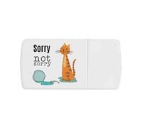 'Naughty Cat with Fish Bone' Pill Box with Tablet Splitter (PI00034833)