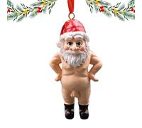 Naughty Christmas Ornaments, 3D Novelty Funny Santa Pendant, Hanging Pendant Decorations for Home Xmas Party (Yellow)