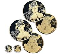 Naughty Couples Coin, Funny Heads and Tails Decision Coins, Tails I Get Head Double Side Adult Challenge Coins, Sexy Lucky Token Coin Funny Prank Gifts for Men Women (2Pcs)