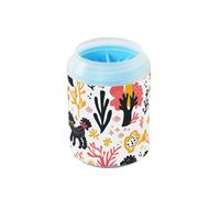 Naughty Dog Coral Portable Paw Cleaning Cup with Silicone Brush Soft Essential For All Pets Owners for Small Medium Large Breed Dogs, Cats