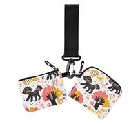 Naughty Dog Coral Women's Coin Pouches Card Holder Compact Size Zipper Coin Purse Wallet with Zipper Coin Pocket for Daily Use 2 Pcs