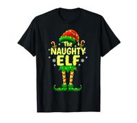 Naughty Elf Lights Matching Family Group Christmas Pyjamas T-Shirt