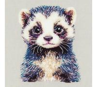 Naughty Ferret Cross Stitch Kits - Counted Cross Stitch Kits for Beginners Adults,11 CT Patterns Dimensions Embroidery Kits Arts Craft Kits, Home Decor 19.7 x 19.7in,50X50cm（3-H