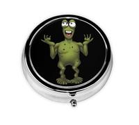 Naughty Frog Mini Round Pill Box, can be Put into Wallet, Pocket, Light and Convenient, 3 Compartment Pill Box, Portable Pill Box,