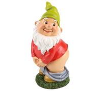 Naughty Gnome Garden Ornament Figurine Resin Statue Rude Falsher Large 10"