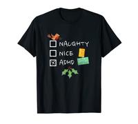 Naughty Nice ADHD | Christmas Kids Men Women T-Shirt