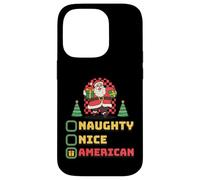 Naughty Nice American Santas List Fun Family Christmas Xmas Case for iPhone 14 Pro