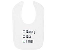 Naughty Nice I Tried Checklist Note [BCX] Cotton Baby bib - White