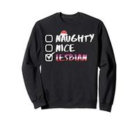 Naughty Nice Lesbian Funny Gay Pride LGBT Christmas Gift Sweatshirt