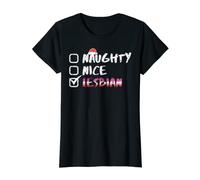 Naughty Nice Lesbian Funny Gay Pride LGBT Christmas Gift T-Shirt