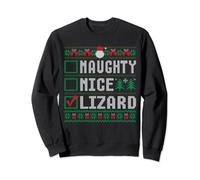 Naughty Nice Lizard Animal Lovers Christmas List Funny Xmas Sweatshirt