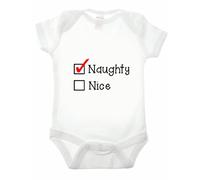 Naughty or Nice Babygrow (18-24MTHS, White)