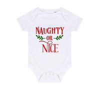 Naughty or Nice [BCX] Baby Grow Vest, 0-3 Months, White