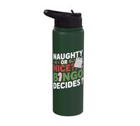 Naughty or Nice Bingo Decides Funny Bingo Christmas Stainless Steel Insulated Water Bottle