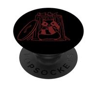 Naughty Raccoon Trash Panda by the Bin PopSockets Adhesive PopGrip