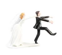Naughty Reluctant Groom Bride Resin Figurine Wedding Cake Topper 5.91 x 2.36 x 3.94 inch Wedding Decor