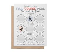 Naughty Scratch Off Full Course Meal Card - Funny Birthday Gift for Him, Humorous Surprise for Boyfriend, Husband, or Partner(Pattern 1)