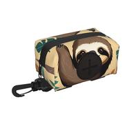 Naughty Sloth Baby print Dog Poop Bag Holder for Leash Doggie Waste Bag Dispenser Soft Fabric Puppy Potty Carrier