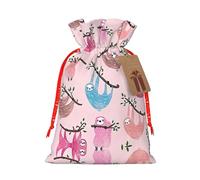 Naughty Sloth Print Gift Drawstring Bags Reusable Present Sack Versatile Birthday Holiday Party Favors
