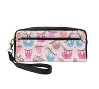 Naughty Sloth Print Leather Small Makeup Bag â€“ Reusable Cosmetic Accessories Organizer, Travel Toiletry Bag