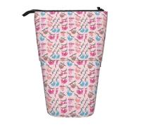 Naughty Sloth Print Telescopic Adjustable Pencil Case Lightweight Organizer for Office Travel Pen Bag