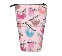 Naughty Sloth Vertical Retractable Pencil Case Stationery Box Adult Office Organizer Box