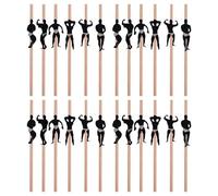 Naughty Straws - 24PCS Rose Gold Straws - Bachelorette Cocktail Straw with Dancing Male Designs - Bachelorette Party Accessories for Bridal Showers