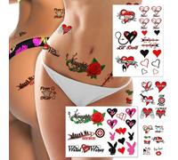 Naughty Temporary Tattoos for Women - 40+ Sexy Stickers for Adult Fun for Lower Back Legs Arms Butt Stomach