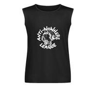 Naughty Tom Anti Nowhere League Logo Black Mens Sleeveless T-Shirt White XL