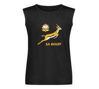 Naughty Tom Men Sleeveless Tshirt Springbok Rugby South Africa T Shirt White L