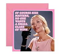 Naughty Valentines Card - Size Matters - Rude Birthday Card For Her - Funny Valentine's Day Card For Men - Sister Birthday Card Adult Best Friend Female - Comes With Fun Stickers