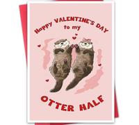 Naughty Valentine's Day Card for Husband, Funny Flirty Card for Him, Boyfriend, Playful Valentine's Gift from Wife, Funny Valentine's Presents for Men (otter half)