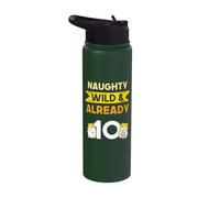 Naughty Wild & Already 10 Birthday Hamster Stainless Steel Insulated Water Bottle