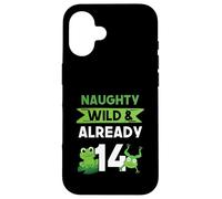 Naughty Wild & Already 14 Birthday Frog Case for iPhone 16