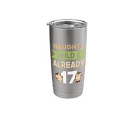 Naughty Wild & Already 17 Birthday Hedgehog Stainless Steel Insulated Tumbler