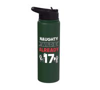 Naughty Wild & Already 17 Birthday Wolf Stainless Steel Insulated Water Bottle