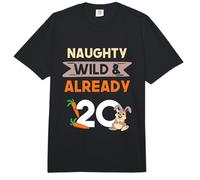 Naughty Wild & Already 20 Birthday Hare Rabbit Comfort Colors Adult Heavyweight T-Shirt