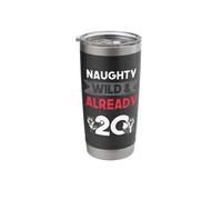 Naughty Wild & Already 20 Birthday Wolf Stainless Steel Insulated Tumbler
