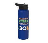 Naughty Wild & Already 30 Birthday Monkey Ape Stainless Steel Insulated Water Bottle