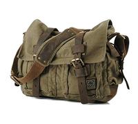 Naughtybags Messenger Bags Unisex Cross Body Laptop Backpack Canvas Backpack (army green)